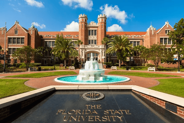 Florida State University building with spring in front
