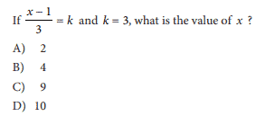 Beispiel Frage Mathe SAT 
