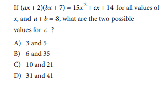 Beispiel Frage Mathe SAT 